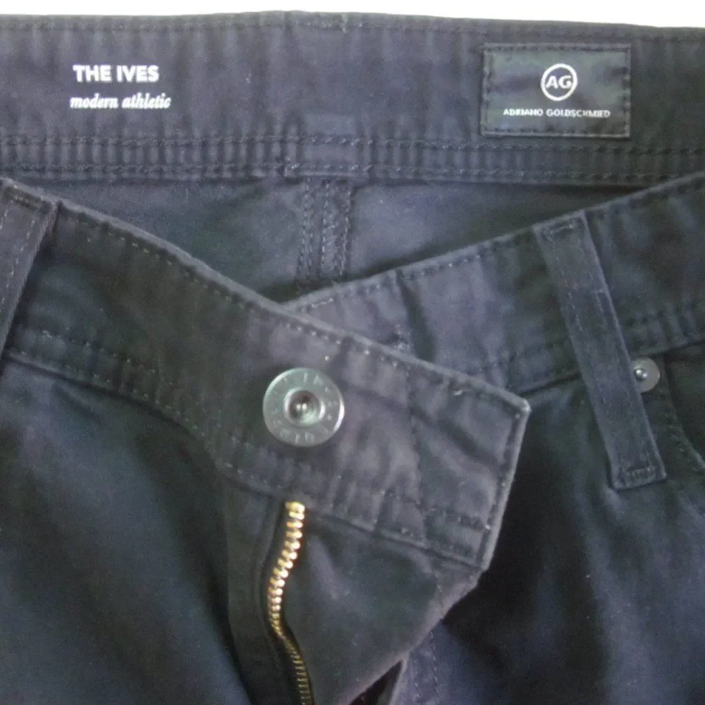 Mens Size 30 AG Adriano Goldschmied The Ives Modern Athletic Black Ankle Jeans